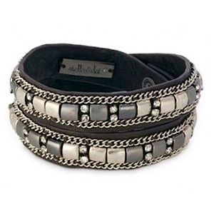 Stella & Dot Cady double wrap bracelet in black